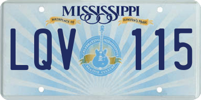 MS license plate LQV115