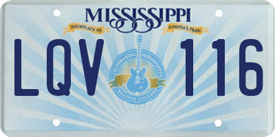 MS license plate LQV116