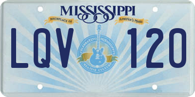 MS license plate LQV120