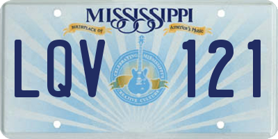 MS license plate LQV121