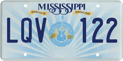 MS license plate LQV122