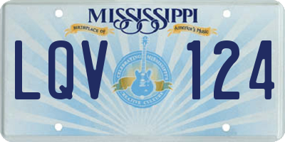 MS license plate LQV124