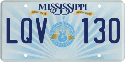 MS license plate LQV130