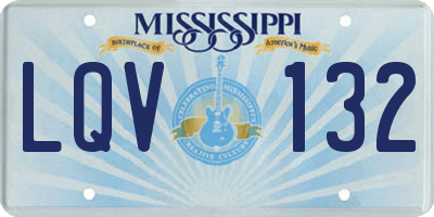 MS license plate LQV132