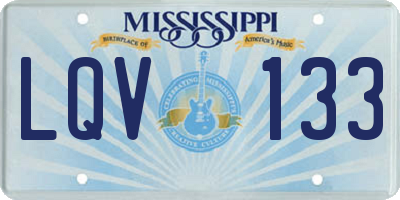 MS license plate LQV133