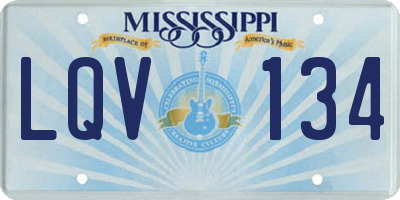 MS license plate LQV134