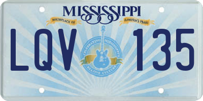 MS license plate LQV135