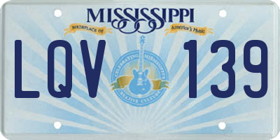 MS license plate LQV139