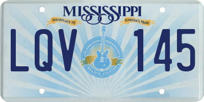 MS license plate LQV145