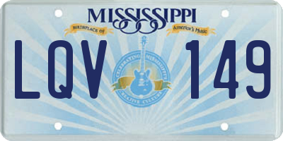 MS license plate LQV149