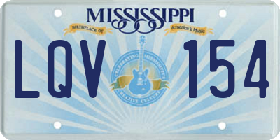 MS license plate LQV154
