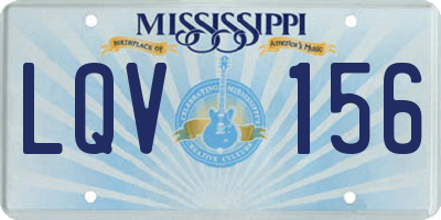 MS license plate LQV156