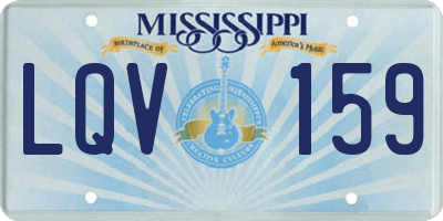 MS license plate LQV159