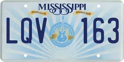 MS license plate LQV163