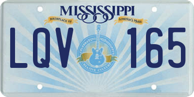 MS license plate LQV165