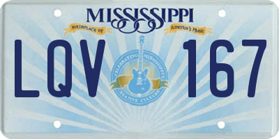 MS license plate LQV167