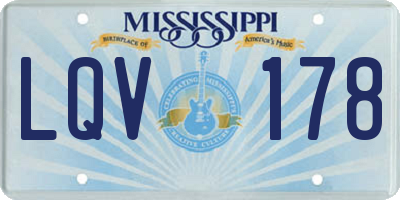 MS license plate LQV178