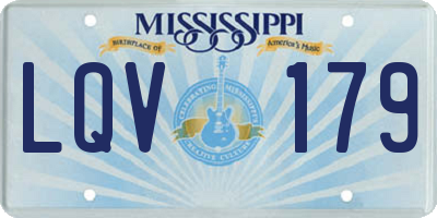 MS license plate LQV179