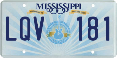 MS license plate LQV181