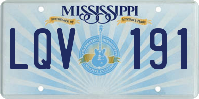 MS license plate LQV191