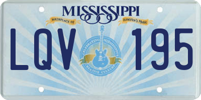 MS license plate LQV195