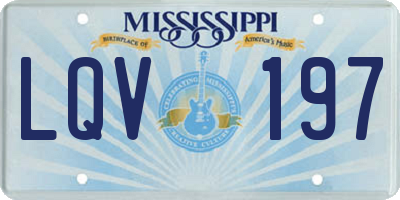 MS license plate LQV197