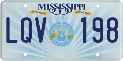 MS license plate LQV198