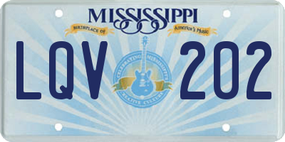 MS license plate LQV202