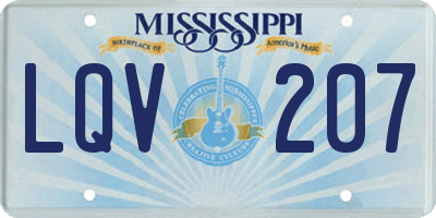 MS license plate LQV207