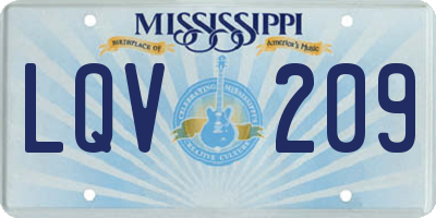MS license plate LQV209