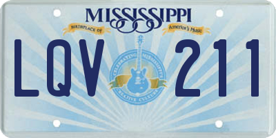 MS license plate LQV211