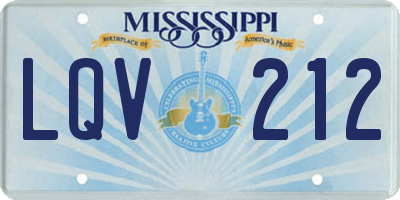 MS license plate LQV212