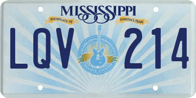 MS license plate LQV214