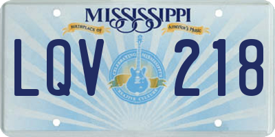MS license plate LQV218