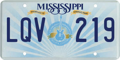 MS license plate LQV219