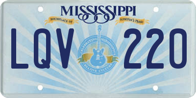 MS license plate LQV220