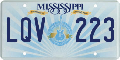 MS license plate LQV223
