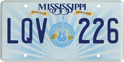 MS license plate LQV226