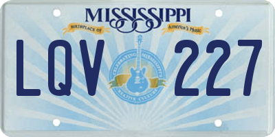 MS license plate LQV227