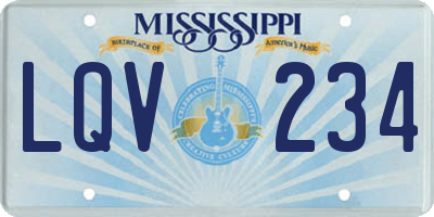 MS license plate LQV234