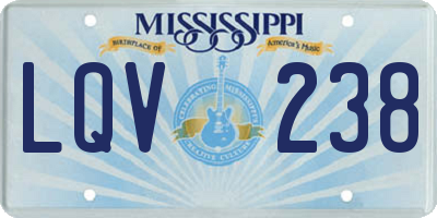 MS license plate LQV238