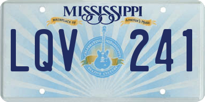 MS license plate LQV241