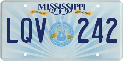 MS license plate LQV242