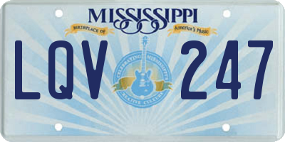 MS license plate LQV247