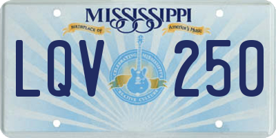 MS license plate LQV250