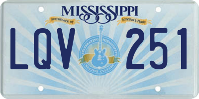 MS license plate LQV251
