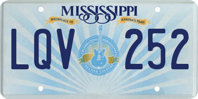 MS license plate LQV252