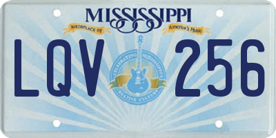 MS license plate LQV256