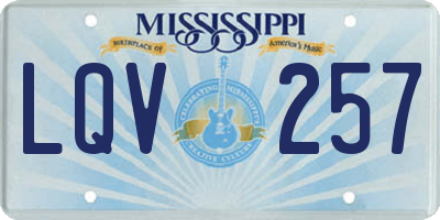 MS license plate LQV257