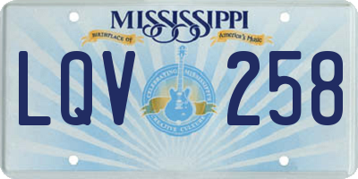 MS license plate LQV258